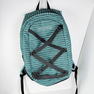 Vintage JanSport Backpack Teal Black Y2K 90s 2000s Laptop Sleeve Rare